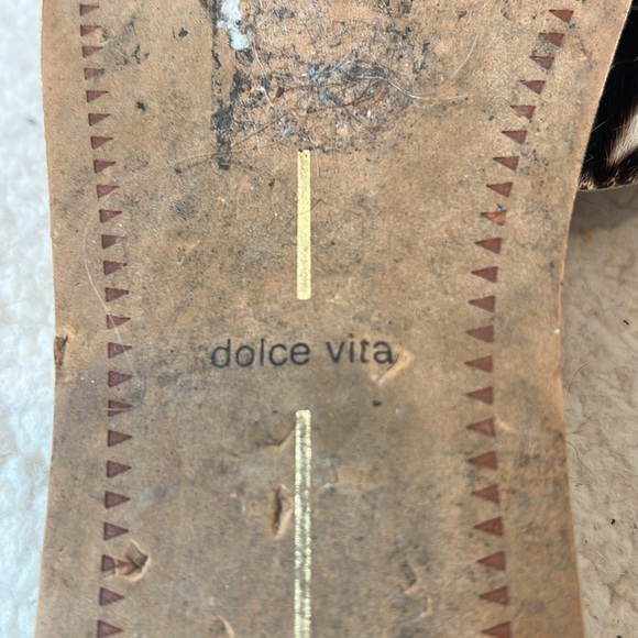 Dolce Vita real fur dyed cowhide Black and White Zebra Sandals size 8. - Picture 7 of 8